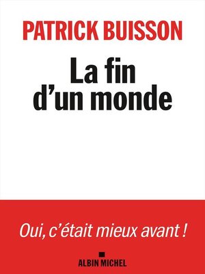 cover image of La Fin d'un monde
